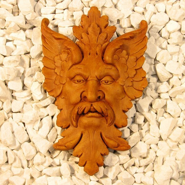 Cast Stone Garden Statue Decor - Michelangelo Leaf Mask